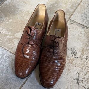 Moreschi Rich Brown Textured Oxfords